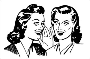 Reconstructiefoto van de eerste roddel in de wereldgeschiedenis.